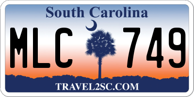 SC license plate MLC749