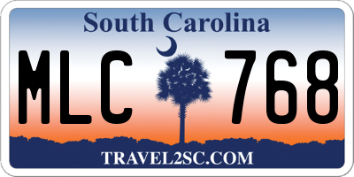 SC license plate MLC768