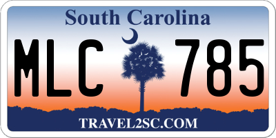 SC license plate MLC785