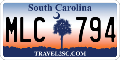 SC license plate MLC794