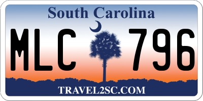 SC license plate MLC796