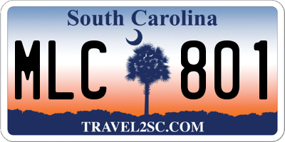SC license plate MLC801