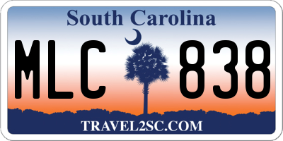 SC license plate MLC838