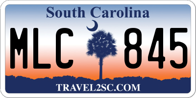 SC license plate MLC845