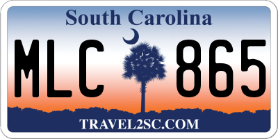 SC license plate MLC865