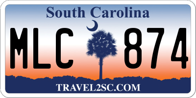 SC license plate MLC874