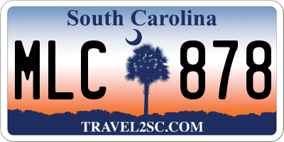 SC license plate MLC878