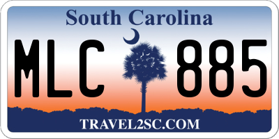 SC license plate MLC885