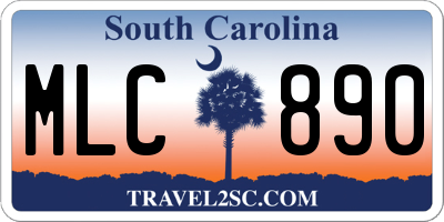 SC license plate MLC890