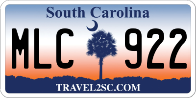SC license plate MLC922