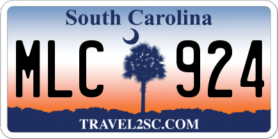 SC license plate MLC924