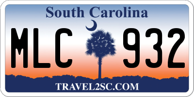 SC license plate MLC932