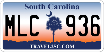 SC license plate MLC936