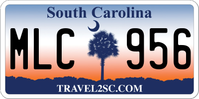 SC license plate MLC956
