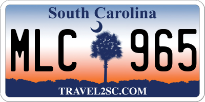 SC license plate MLC965