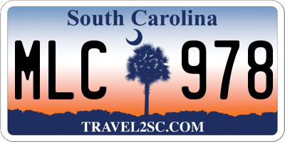 SC license plate MLC978