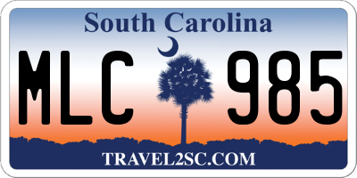 SC license plate MLC985