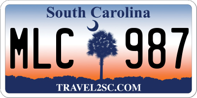 SC license plate MLC987