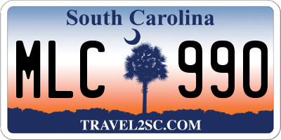 SC license plate MLC990