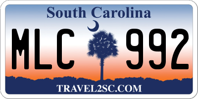 SC license plate MLC992