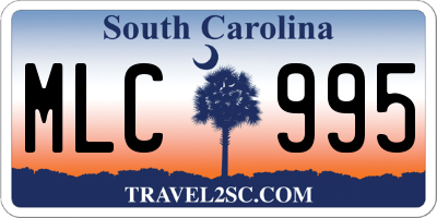 SC license plate MLC995