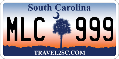 SC license plate MLC999