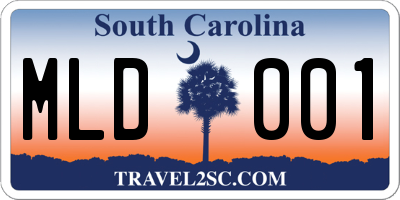 SC license plate MLD001