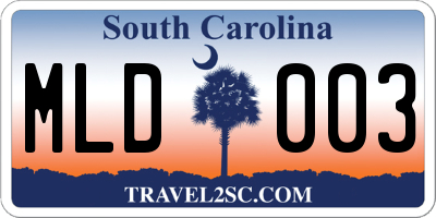 SC license plate MLD003