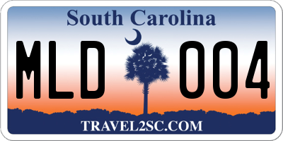 SC license plate MLD004