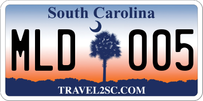 SC license plate MLD005
