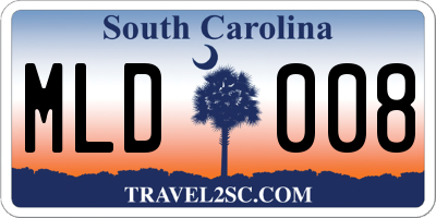 SC license plate MLD008