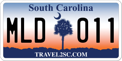 SC license plate MLD011