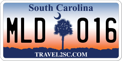 SC license plate MLD016