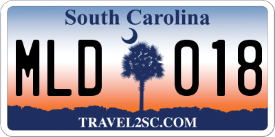 SC license plate MLD018
