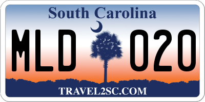SC license plate MLD020