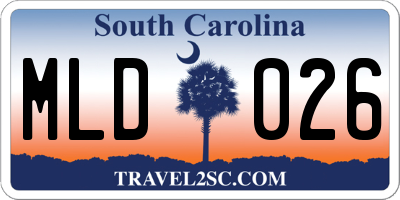 SC license plate MLD026