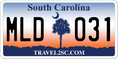SC license plate MLD031