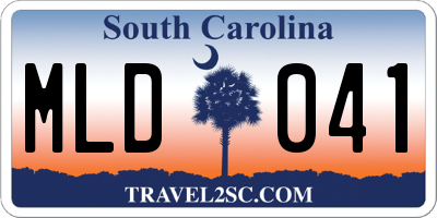 SC license plate MLD041