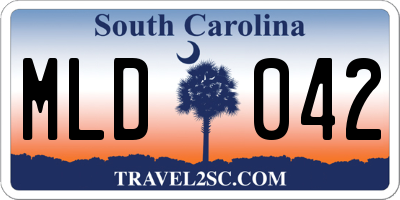 SC license plate MLD042