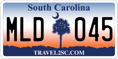 SC license plate MLD045