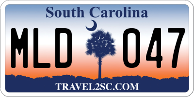 SC license plate MLD047