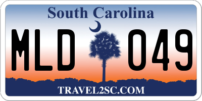SC license plate MLD049
