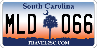 SC license plate MLD066