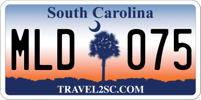 SC license plate MLD075