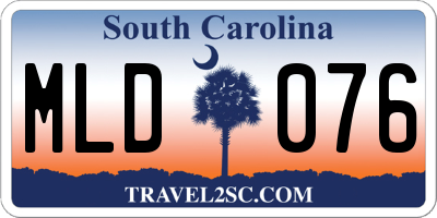 SC license plate MLD076