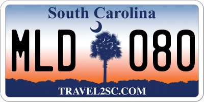 SC license plate MLD080