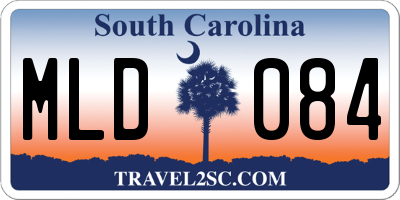 SC license plate MLD084