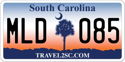 SC license plate MLD085