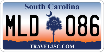 SC license plate MLD086