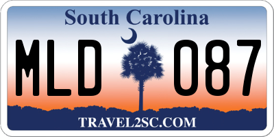 SC license plate MLD087